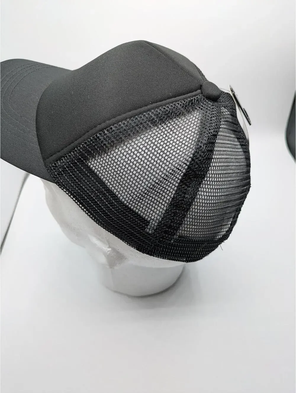 Plain Black Trucker Baseball Hat Cap with Mesh Back NWT
